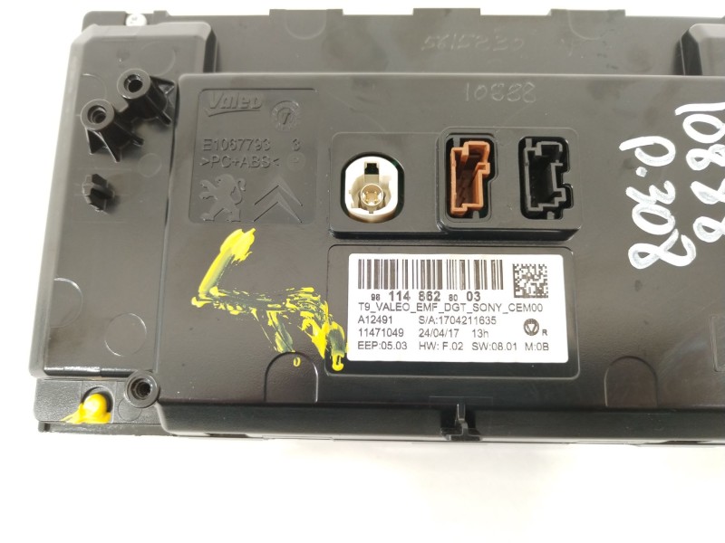 Recambio de pantalla multifuncion para peugeot 308 sw active referencia OEM IAM 9811486280  