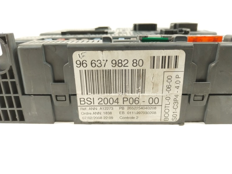 Recambio de caja reles / fusibles para peugeot 207/207+ (wa_, wc_) 1.6 hdi referencia OEM IAM 9663798280  BSI2004P0600