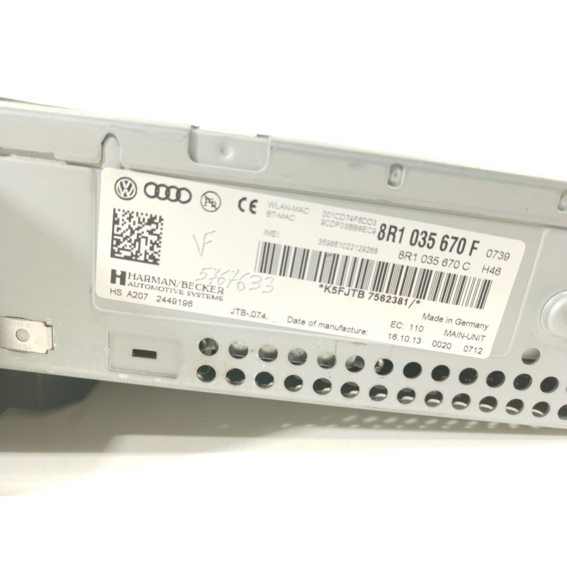 Recambio de sistema audio / radio cd para audi a4 b8 avant (8k5) 2.0 tdi referencia OEM IAM 8R1035670F  
