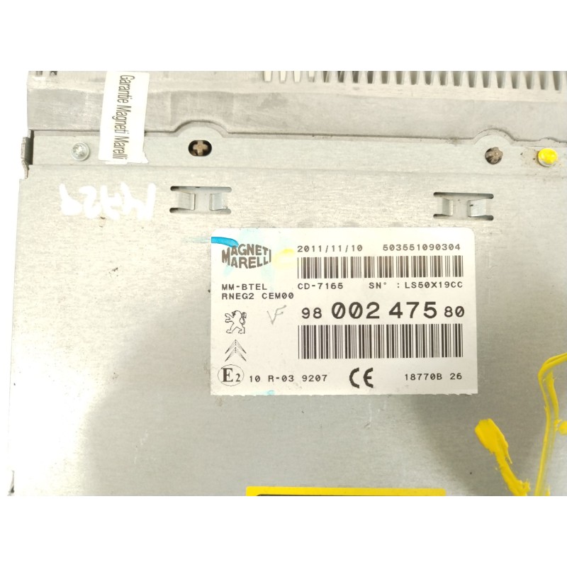 Recambio de sistema audio / radio cd para peugeot 508 sw i (8e_) 2.0 hdi referencia OEM IAM 9800247580  