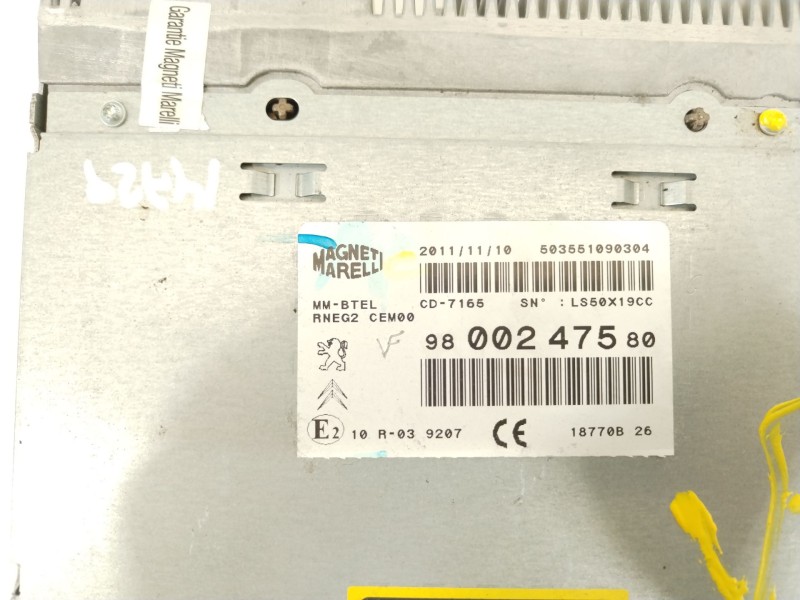 Recambio de sistema audio / radio cd para peugeot 508 sw i (8e_) 2.0 hdi referencia OEM IAM 9800247580  