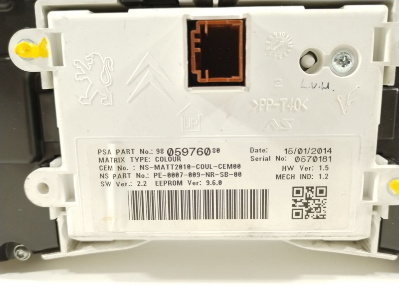 Recambio de cuadro instrumentos para peugeot 508 sw i (8e_) 2.0 hdi referencia OEM IAM 9800420680  9805976080