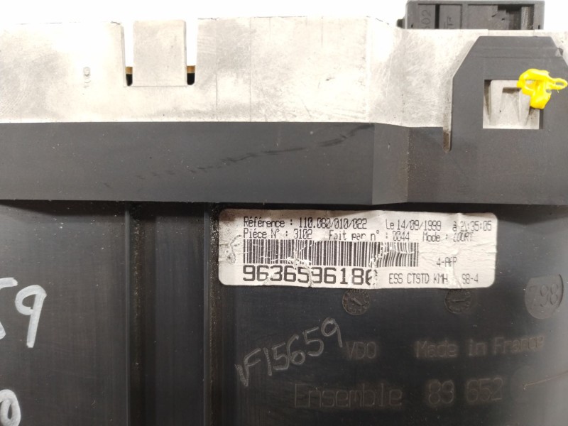 Recambio de cuadro instrumentos para citroën saxo (s0, s1) 1.6 vtl, vtr referencia OEM IAM 9636596180   Recambio de cuadro instrumentos para citroën saxo (s0, s1) 1.6 vtl, vtr referencia OEM IAM 9636596180