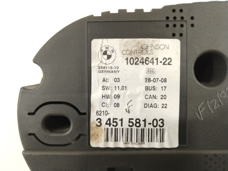 Recambio de cuadro instrumentos para bmw x3 (e83) xdrive 20d referencia OEM IAM 345158103 62103451581 102464122