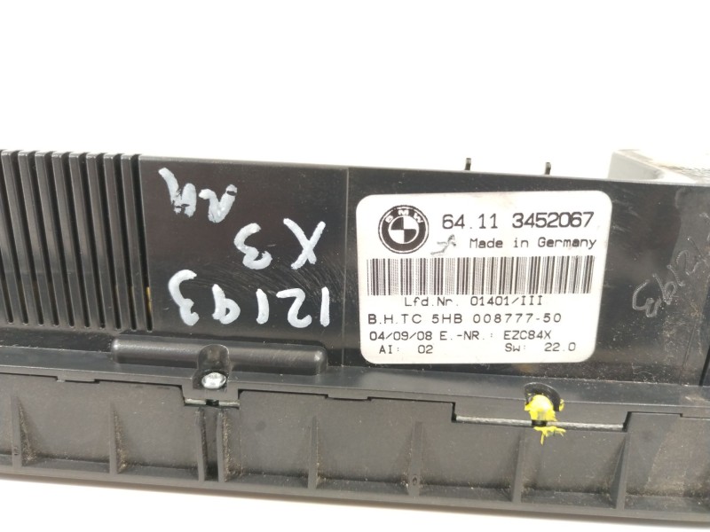 Recambio de mando climatizador para bmw x3 (e83) xdrive 20d referencia OEM IAM 64113452067  