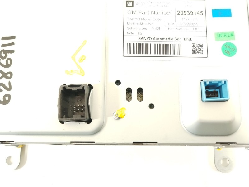 Recambio de pantalla multifuncion para opel astra j sports tourer enjoy referencia OEM IAM 20939145  14780310