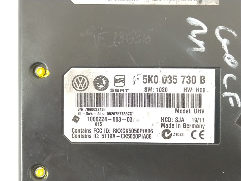 Recambio de modulo electronico para volkswagen golf vi (5k1) 1.6 tdi referencia OEM IAM 5K0035730B  
