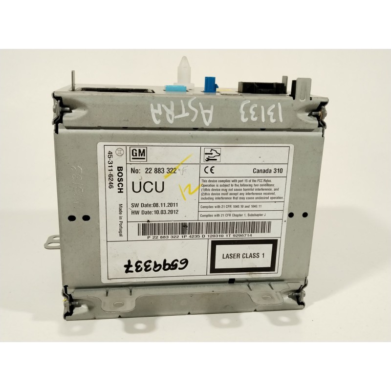 Recambio de sistema navegacion gps para opel astra j sports tourer enjoy referencia OEM IAM 22883322 453116246 22883322