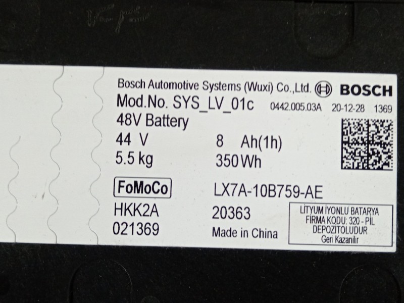 Recambio de bateria para ford puma (j2k, cf7) 1.0 ecoboost referencia OEM IAM LX7A10B759AE  