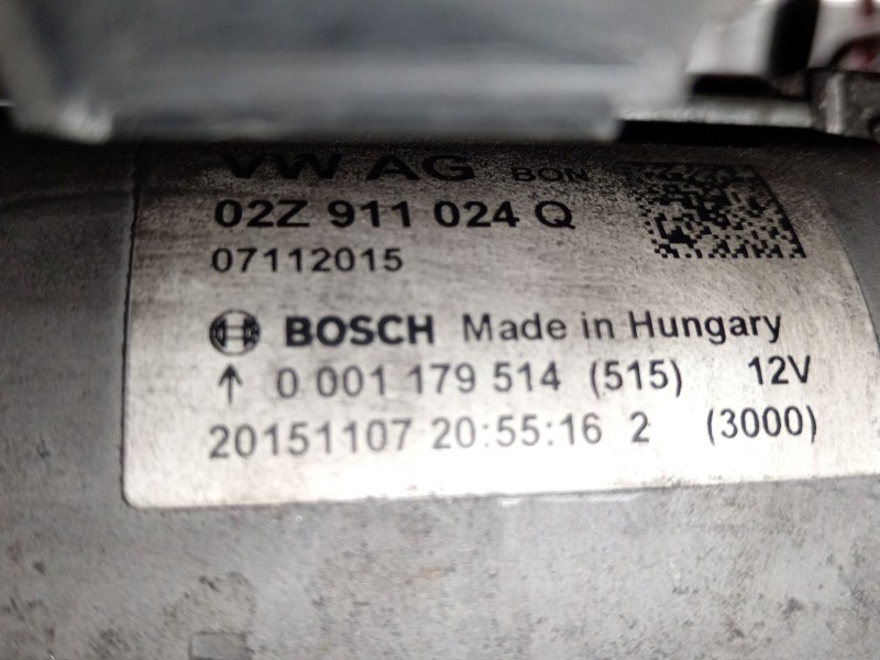 Recambio de motor arranque para skoda yeti (5l) 1.2 tsi referencia OEM IAM 02Z911024Q  0001179514