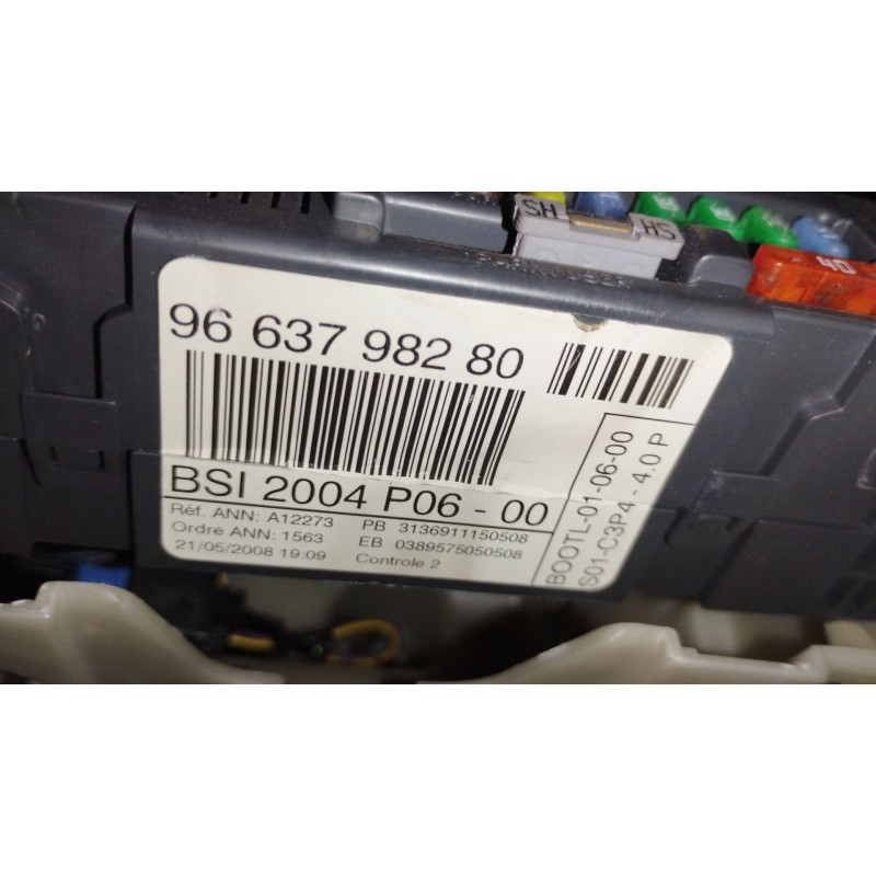 Recambio de caja reles / fusibles para peugeot 207/207+ (wa_, wc_) 1.4 hdi referencia OEM IAM 9663798280  BSI2004P06