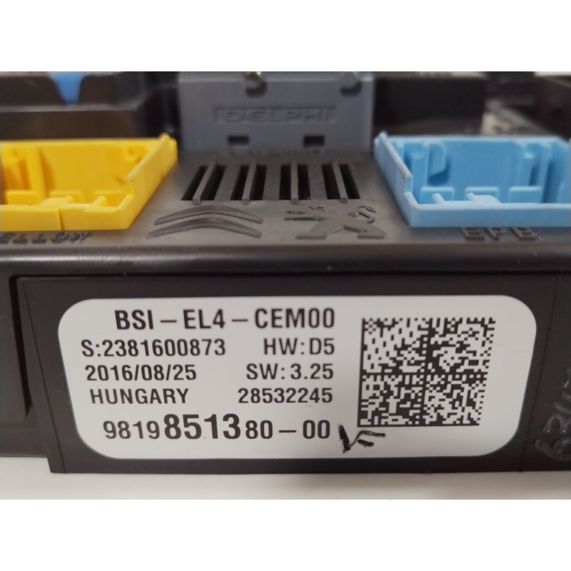 Recambio de caja reles / fusibles para citroën c4 picasso ii 1.6 bluehdi 120 referencia OEM IAM 9819851380  