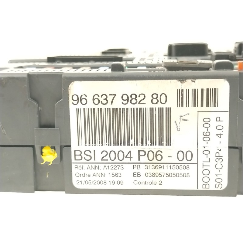 Recambio de caja reles / fusibles para peugeot 207/207+ (wa_, wc_) 1.4 hdi referencia OEM IAM 9663798280  BSI2004P06