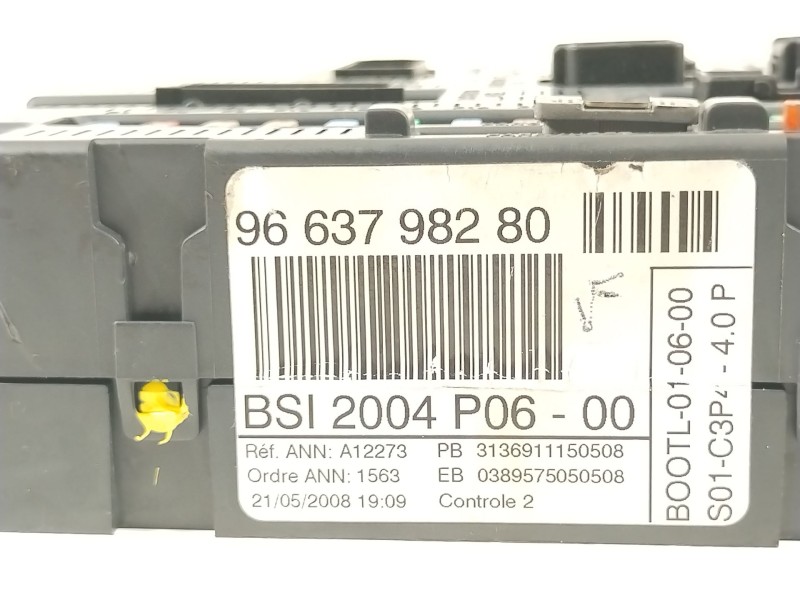 Recambio de caja reles / fusibles para peugeot 207/207+ (wa_, wc_) 1.4 hdi referencia OEM IAM 9663798280  BSI2004P06