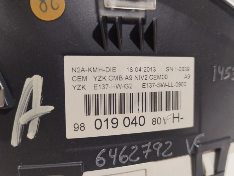 Recambio de cuadro instrumentos para peugeot 208 i (ca_, cc_) 1.4 hdi referencia OEM IAM 9801904080  