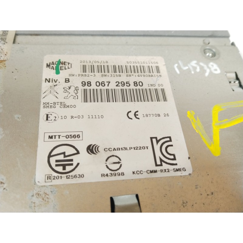 Recambio de sistema audio / radio cd para peugeot 208 i (ca_, cc_) 1.4 hdi referencia OEM IAM 9806729580  