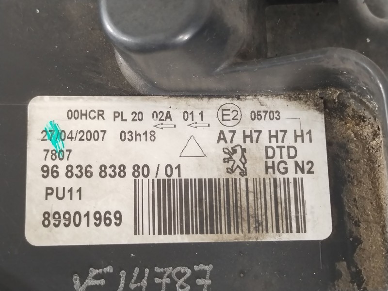 Recambio de faro derecho para peugeot 207/207+ (wa_, wc_) 1.6 hdi referencia OEM IAM 9683683880  89901969
