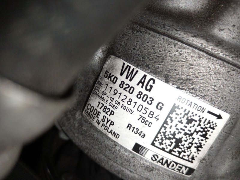 Recambio de compresor aire acondicionado para skoda yeti (5l) 1.2 tsi referencia OEM IAM 5K0820803G 119128105B4 1782P