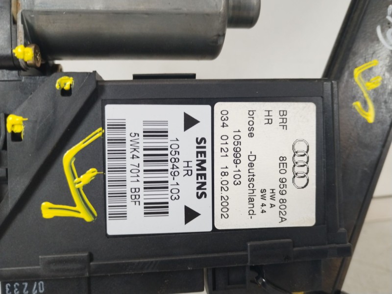 Recambio de elevalunas trasero derecho para audi a4 b6 (8e2) 2.5 tdi referencia OEM IAM 8E0839462A 8E0959802A 