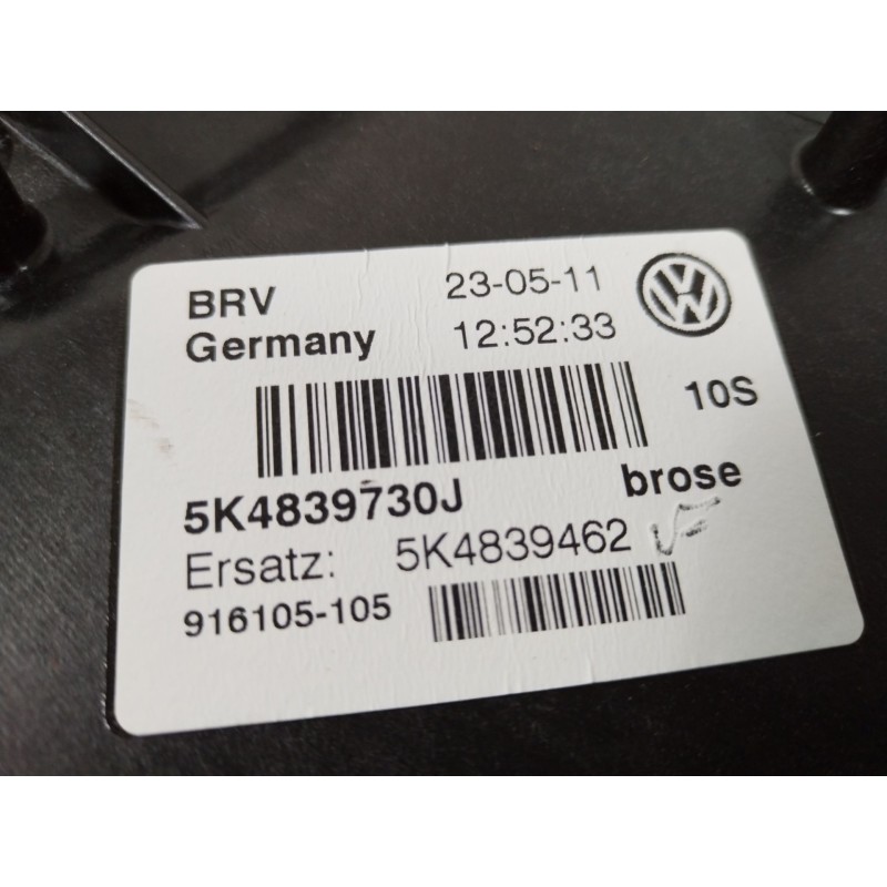 Recambio de elevalunas trasero derecho para volkswagen golf vi (5k1) 1.6 tdi referencia OEM IAM 5K4839462 5K0959704D 5K4839730J