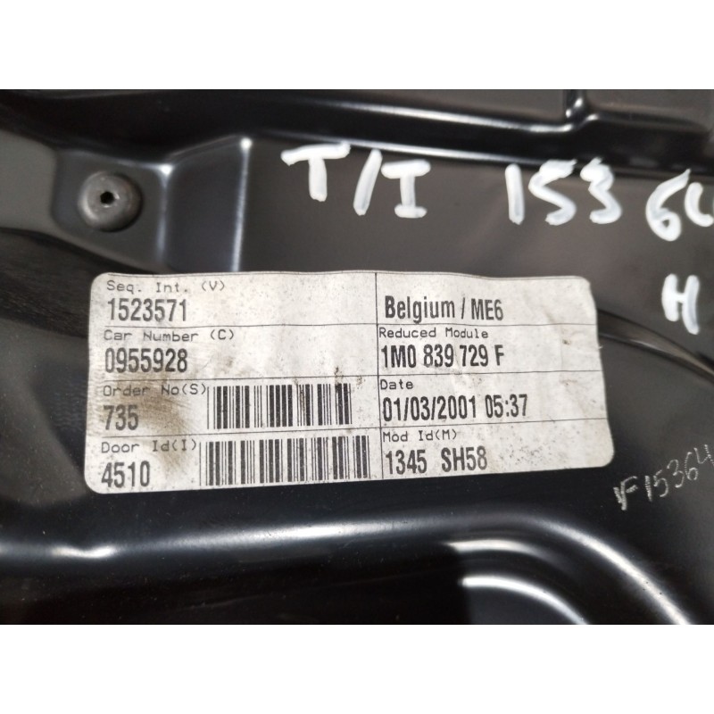 Recambio de elevalunas trasero izquierdo para seat toledo ii (1m2) 1.9 tdi referencia OEM IAM 1M0839729F 1J4939811C 1M0839755F