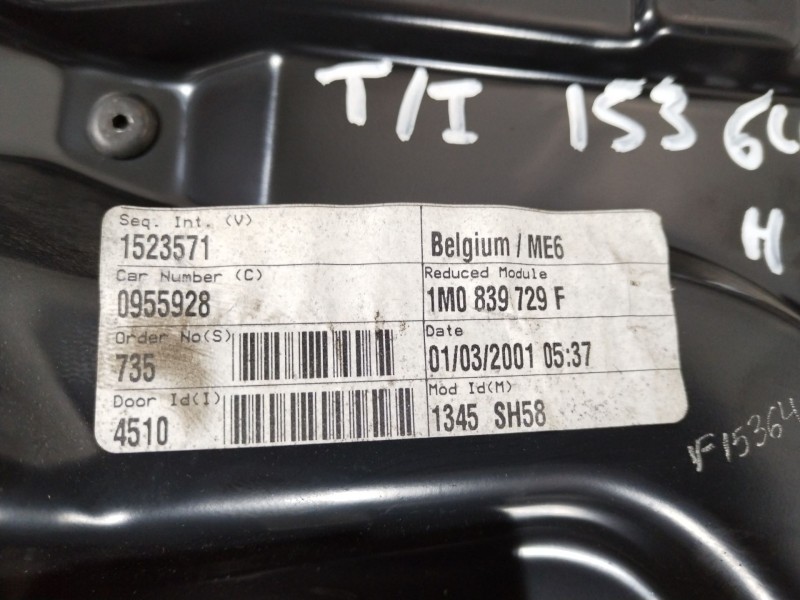 Recambio de elevalunas trasero izquierdo para seat toledo ii (1m2) 1.9 tdi referencia OEM IAM 1M0839729F 1J4939811C 1M0839755F