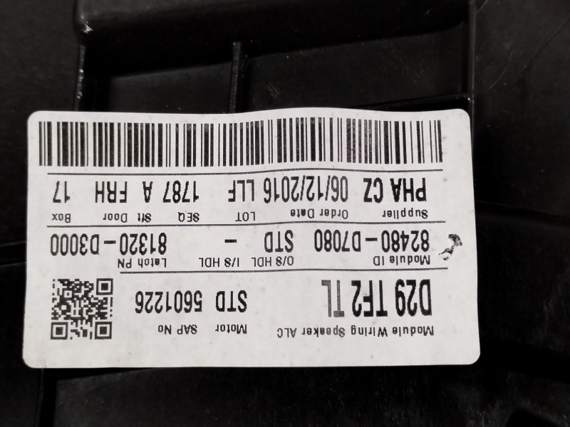 Recambio de elevalunas delantero derecho para hyundai tucson essence bluedrive 2wd referencia OEM IAM 82480D7080 82460D7000 8248