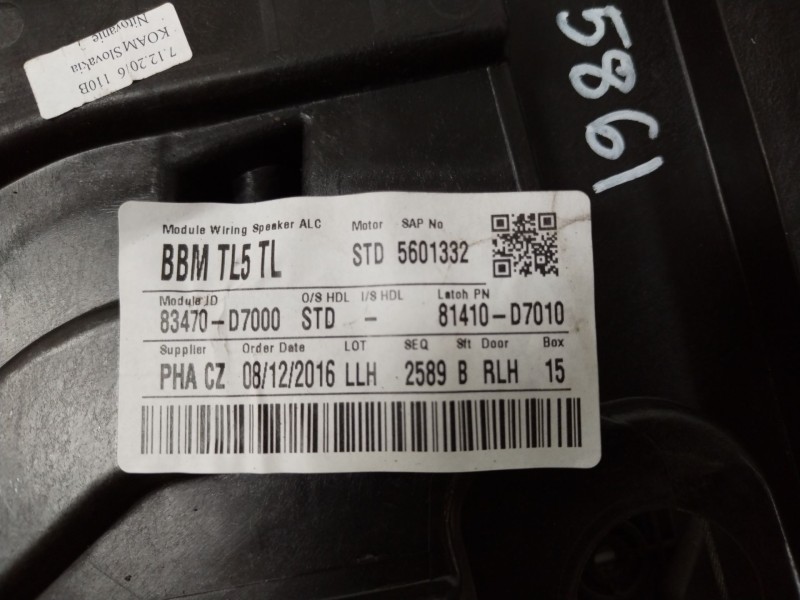 Recambio de elevalunas trasero izquierdo para hyundai tucson essence bluedrive 2wd referencia OEM IAM 83470D7000 83450D7000 8347