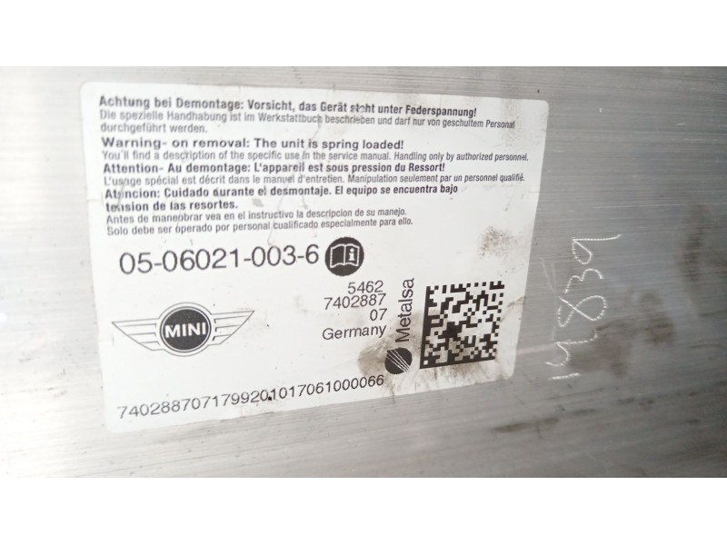 Recambio de barra antivuelco para mini mini (f56) cooper d referencia OEM IAM 546274002887 54607402887 54607402888