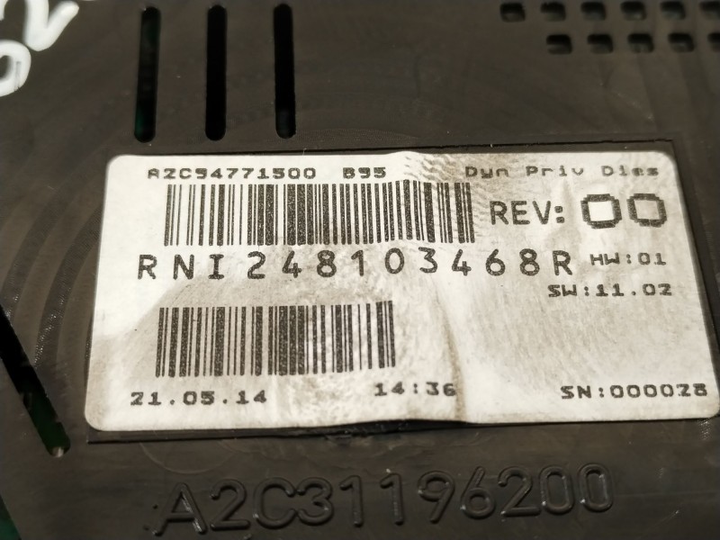 Recambio de cuadro instrumentos para renault megane iii berlina 5 p business referencia OEM IAM 248103468R A2C94771500000028 