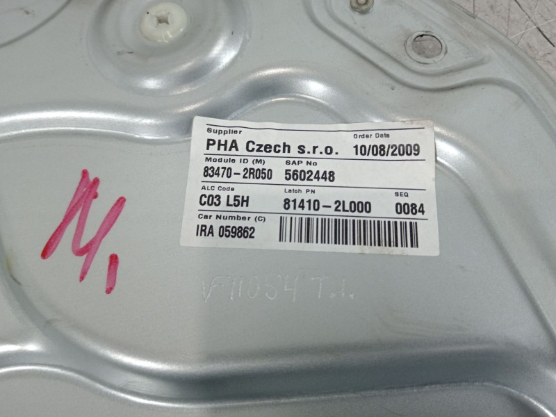Recambio de elevalunas trasero izquierdo para hyundai i30 comfort referencia OEM IAM 834702R050 834712R010 834502R000