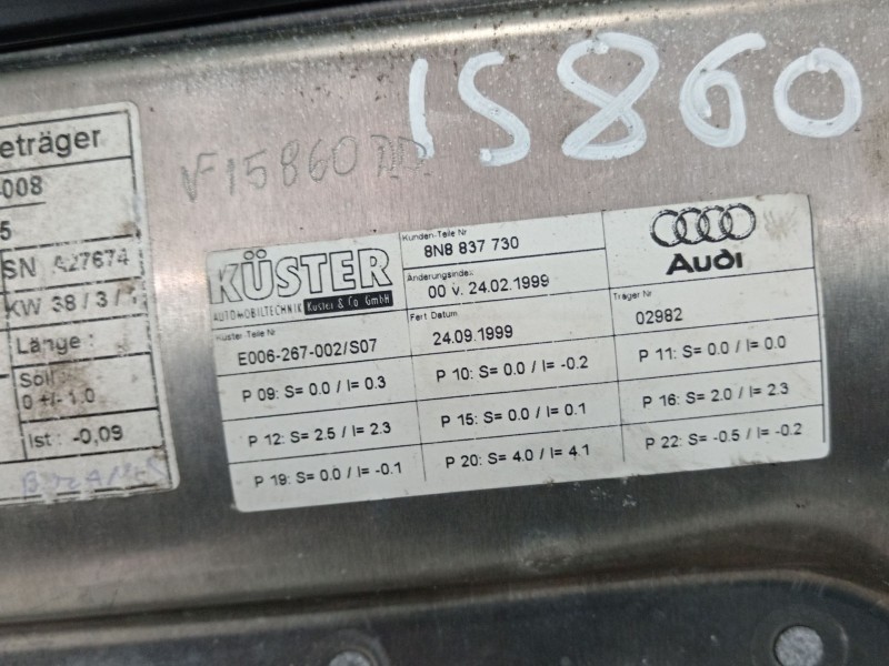 Recambio de elevalunas delantero derecho para audi tt roadster (8n9) 1.8 t referencia OEM IAM 8N8837730 8N0837462 