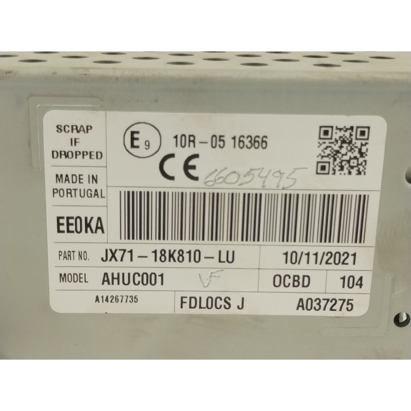 Recambio de sistema audio / radio cd para ford focus iv (hn) 1.0 ecoboost referencia OEM IAM JX7118K810LU  