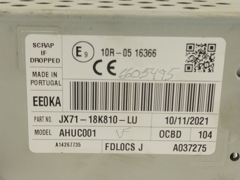 Recambio de sistema audio / radio cd para ford focus iv (hn) 1.0 ecoboost referencia OEM IAM JX7118K810LU  