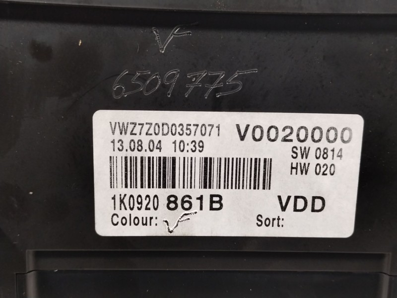 Recambio de cuadro instrumentos para volkswagen golf v (1k1) 1.9 tdi referencia OEM IAM 1K0920861B  