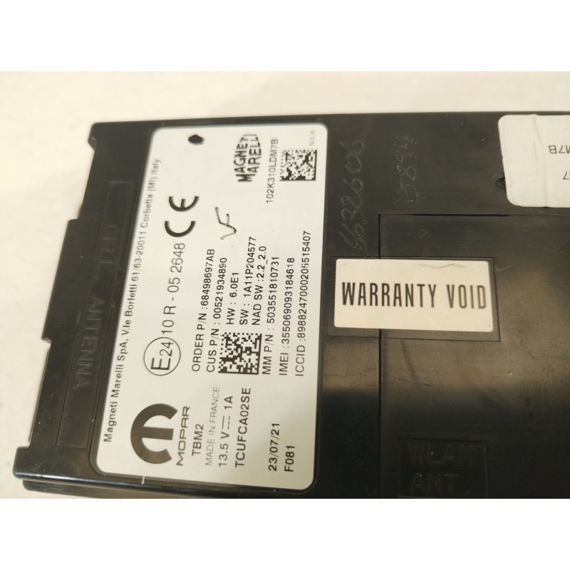 Recambio de modulo electronico para jeep renegade suv (bu, b1, bv) 1.0 t-gdi referencia OEM IAM 521934890  