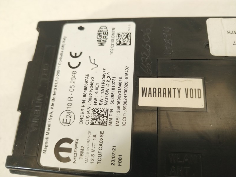 Recambio de modulo electronico para jeep renegade suv (bu, b1, bv) 1.0 t-gdi referencia OEM IAM 521934890  