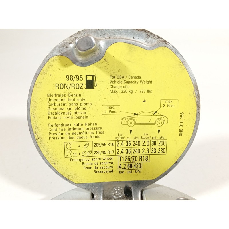 Recambio de tapa exterior combustible para audi tt roadster (8n9) 1.8 t referencia OEM IAM 8N0809 8N8010156 