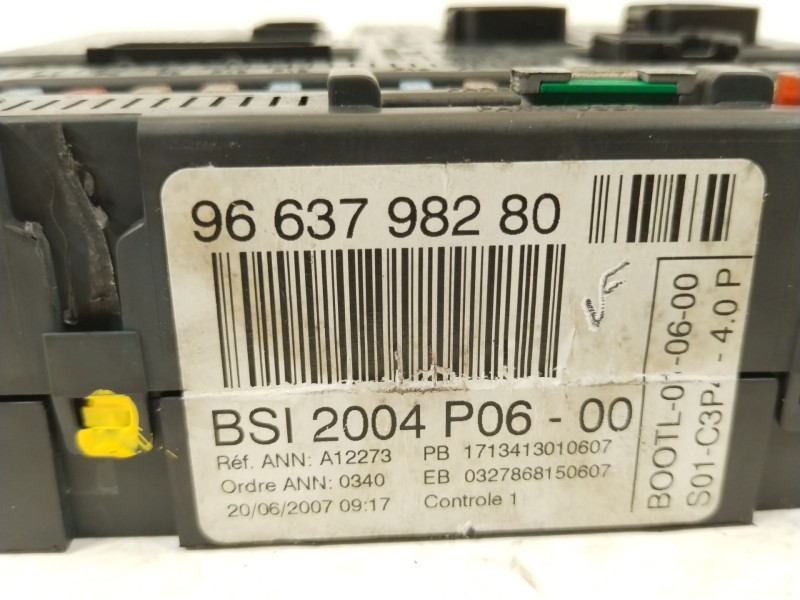 Recambio de caja reles / fusibles para peugeot 207/207+ (wa_, wc_) 1.4 referencia OEM IAM 9663798280 BSI2004P0600 