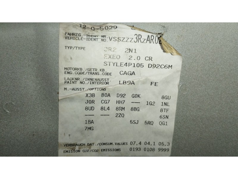 Recambio de motor completo para seat exeo st (3r5) 2.0 tdi referencia OEM IAM CAG  