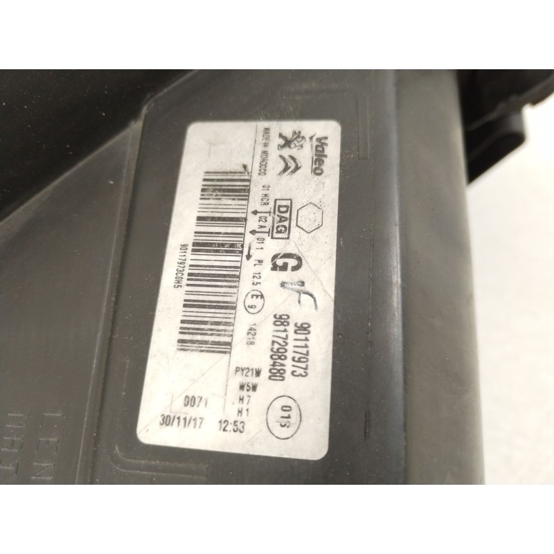 Recambio de faro izquierdo para citroën c-elysee (dd_) 1.6 bluehdi 100 referencia OEM IAM 9817298480 90117973 