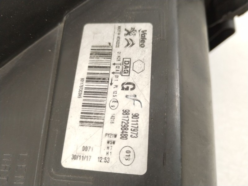 Recambio de faro izquierdo para citroën c-elysee (dd_) 1.6 bluehdi 100 referencia OEM IAM 9817298480 90117973 