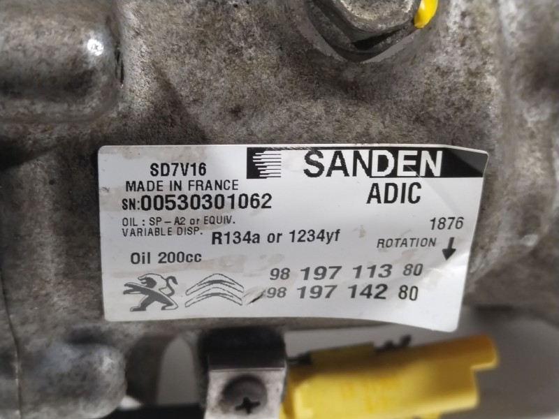 Recambio de compresor aire acondicionado para peugeot boxer furgoneta 2.2 bluehdi 140 referencia OEM IAM 9819711380  