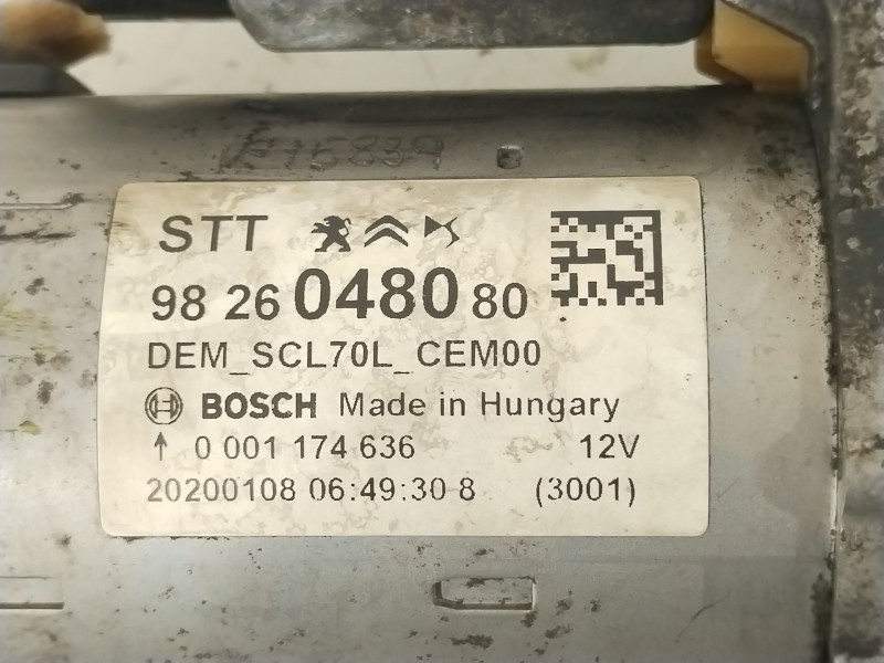 Recambio de motor arranque para peugeot boxer furgoneta 2.2 bluehdi 140 referencia OEM IAM 9826048080 0001174636 