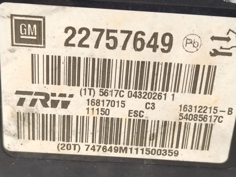 Recambio de abs para opel insignia a (g09) 2.0 cdti (68) referencia OEM IAM 22757649  