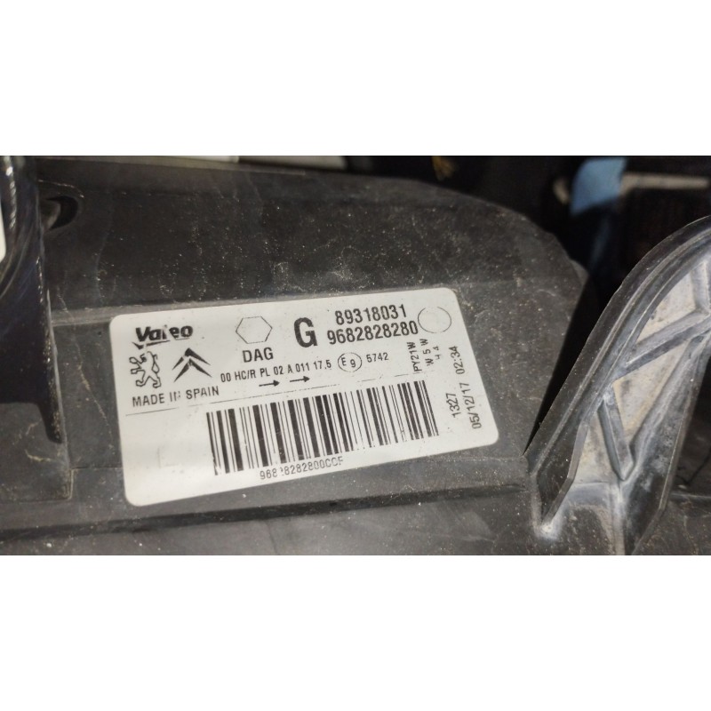 Recambio de faro izquierdo para peugeot partner furgoneta/monovolumen (k9) 1.6 bluehdi 75 referencia OEM IAM 9682828280 89318031
