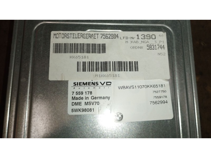 Recambio de centralita motor uce para bmw 3 touring (e91) 325 i referencia OEM IAM 7559178 5WK98081 12147561685