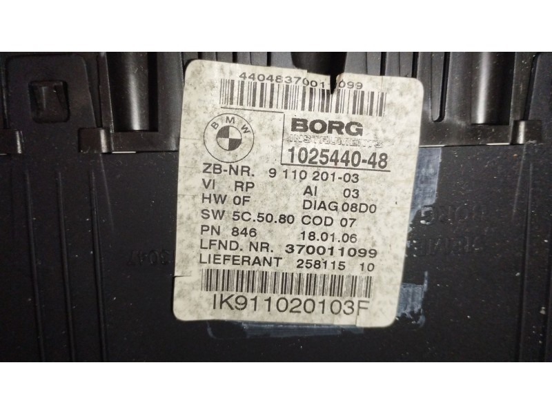 Recambio de cuadro instrumentos para bmw 3 touring (e91) 325 i referencia OEM IAM 1025440 9110201 