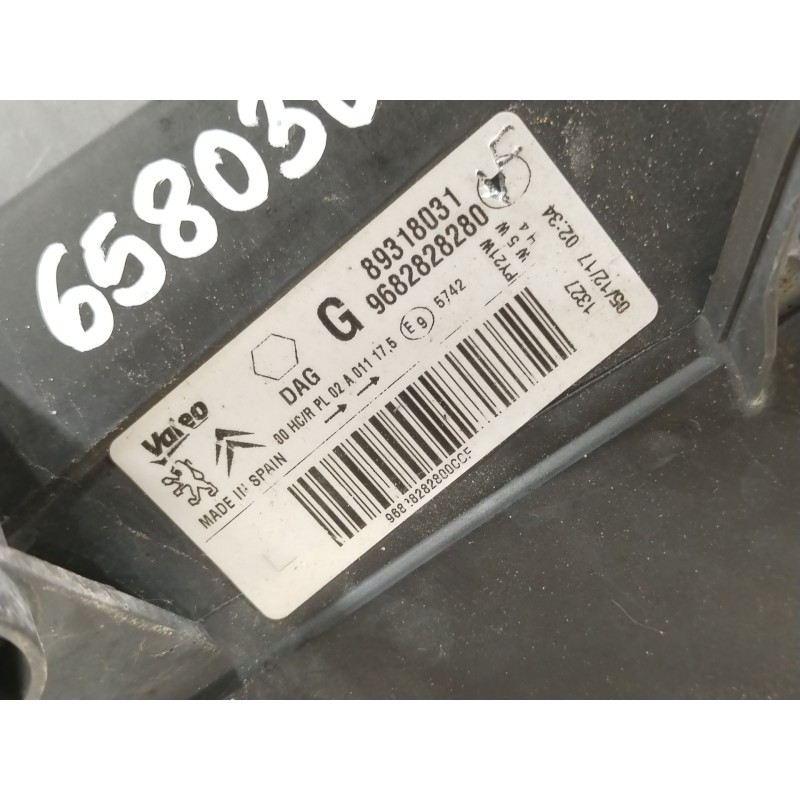 Recambio de faro izquierdo para peugeot partner furgoneta/monovolumen (k9) 1.6 bluehdi 75 referencia OEM IAM 9682828280 89318031