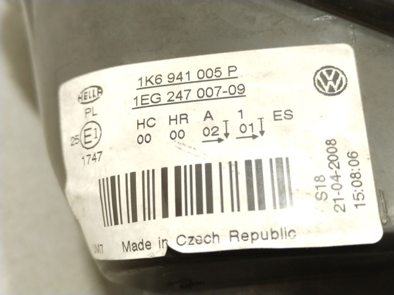 Recambio de faro izquierdo para volkswagen jetta iii (1k2) 1.9 tdi referencia OEM IAM 1K6941005P 1EG24700709 
